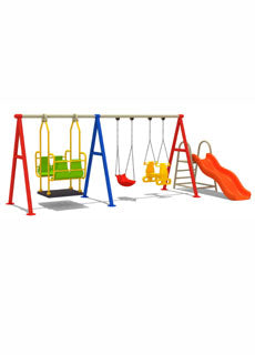 JUEGOS INFANTILES URBANOS - COLUMPIO MULTIPLE 600 X 260 X 210 CM