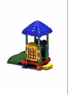 JUEGOS INFANTILES URBANOS - JUEGO CON RESBALÍN SENSORIAL CON TECHO - 2,56 X 1,47 X 2,49 M UNIDAD